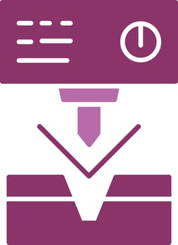Metal Bending Machine Glyph Two Colour Icon vector