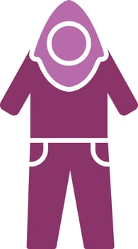 Coverall Glyph Two Colour Icon vector