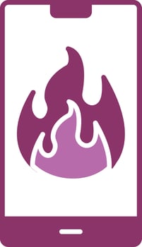 Flame Glyph Two Colour Icon vector