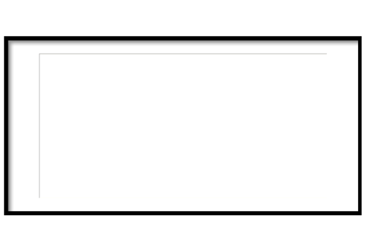 Black Frame with White Mat Pano 18x9 No Background png