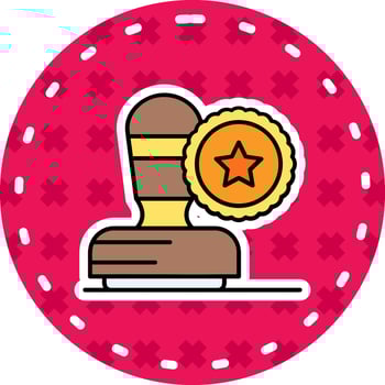 Stamp Line Filled Sticker Icon vector