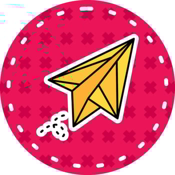 Paper plane Line Filled Sticker Icon vector