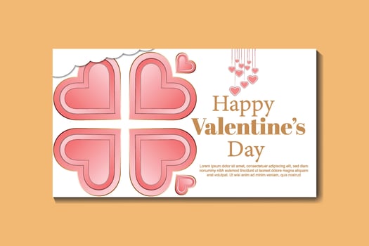 Vector Happy Valentines Day Banner Background design