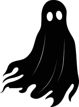 AI generated Silhouette cute ghost black color only full body body vector