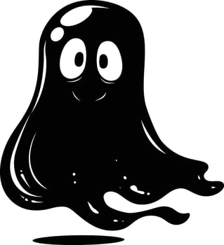AI generated Silhouette cute ghost black color only full body body vector