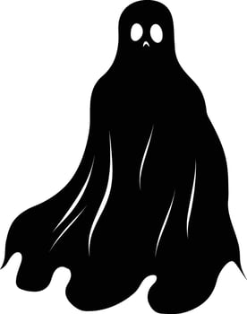 AI generated Silhouette cute ghost black color only full body body vector