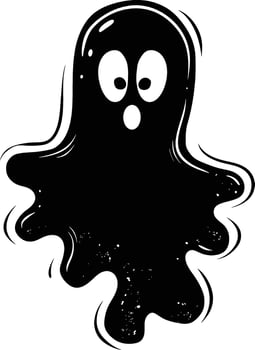 AI generated Silhouette cute ghost black color only full body body vector