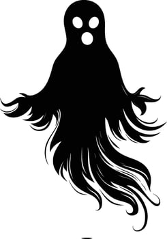 AI generated Silhouette cute ghost black color only full body body vector