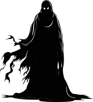 AI generated Silhouette ghost black color only full body body vector