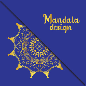 Luxury pro mandala design with blue color background and Asian Muslim style mandala vector