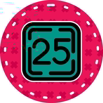 Twenty Five Line Filled Sticker Icon vector