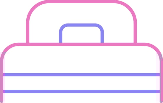 Single Bed Linear Two Colour Icon vector
