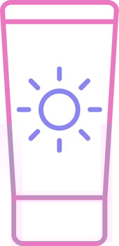 Sun Cream Linear Two Colour Icon vector