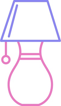 Table Lamp Linear Two Colour Icon vector