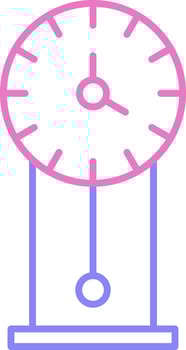 Vintage Clock Linear Two Colour Icon vector