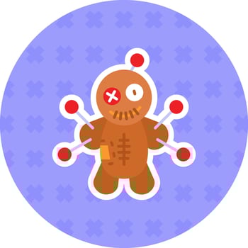 Voodoo Flat Sticker Icon vector