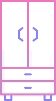 Cupboard Linear Two Colour Icon vector