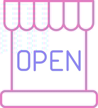 Open Linear Two Colour Icon vector