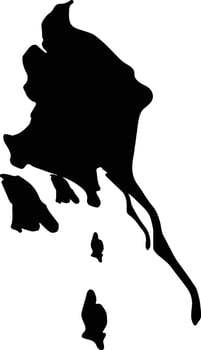 Trat Thailand silhouette map vector