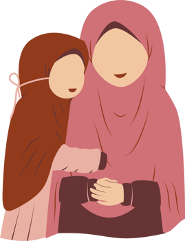 Illustration of mother with her daughter png