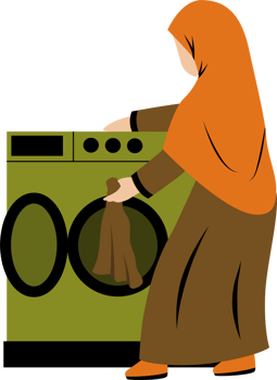 Illustration of muslim Woman daily activity png