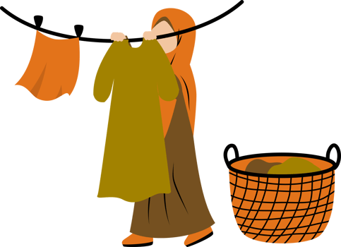 Illustration of muslim Woman daily activity png