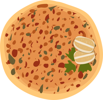 Illustration of lahmacun Turkish food png