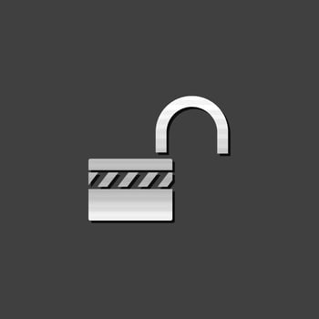 Padlock icon in metallic grey color style. Safety protection guard vector