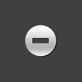 Stop sign icon in metallic grey color style. Road warning restriction vector