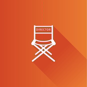 Office chair flat color icon long shadow vector illustration