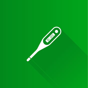 Thermometer flat color icon long shadow vector illustration