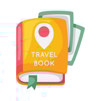 Travel book icon. Vector design