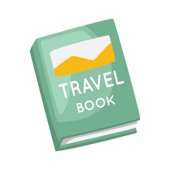 Travel book icon. Vector design