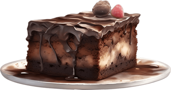 AI generated Chocolate brownie cake. Close-up image of a Chocolate brownie cake. png