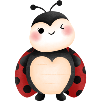 Playful watercolor ladybug clipart. Vibrant illustration of a bug for nursery decoration. png