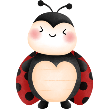 Cute ladybug watercolor clipart. Vibrant illustration of a love bug for playful valentines day designs. png