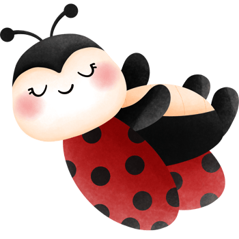 Playful ladybug watercolor clipart, Adorable baby animal illustration, Love bug. png