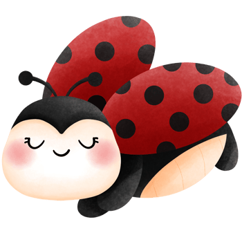 Baby ladybug watercolor clipart, Cheerful  cute animal illustration. png