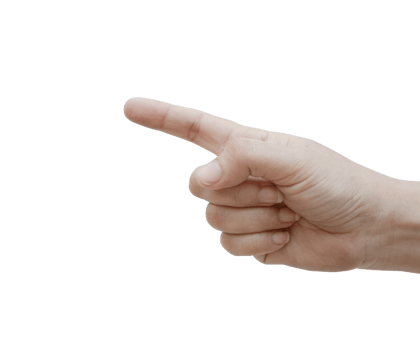 Man's hand pointing fingers png