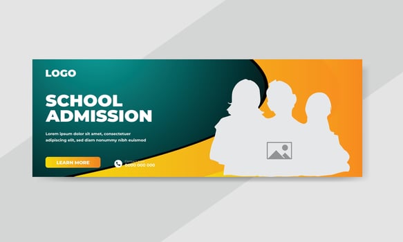 Back to school admission promotion social media post banner template vector