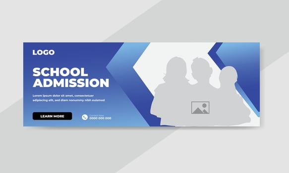 Back to school admission promotion social media post banner template vector