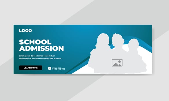 Back to school admission promotion social media post banner template vector
