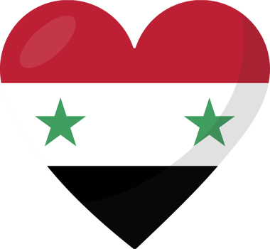 Syria flag heart 3D style. png