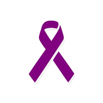 Purple awareness ribbon isolated on white background vector