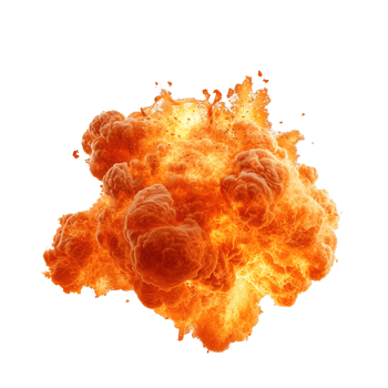 AI generated Intense fire and dust explosions isolated on transparent background, earthquake, and urban disaster concept- a dramatic representation of danger and emergency response png