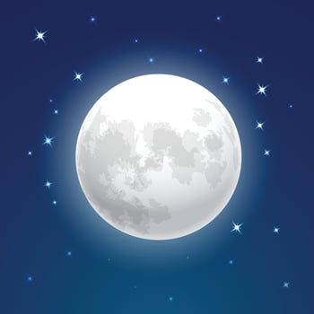 Realistic full moon. Detailed vector illustration. Elements of this image furnished by NASA