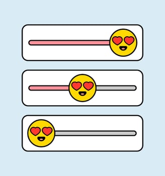 Happy or Love Scale Slider With Expressions vector