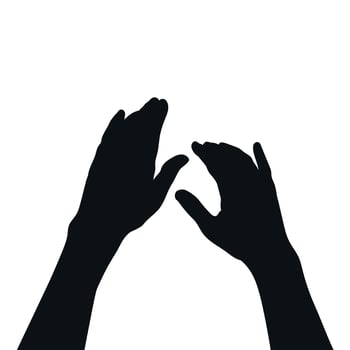 Silhouette of Hands on air. Human hands. Vector illustration