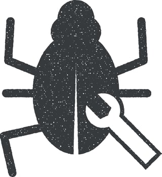 virus removal vector icon illustration with stamp effect