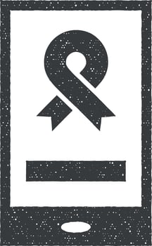 Charity, cancer vector icon illustration with stamp effect